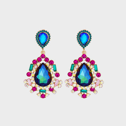 Teardrop Shape Rhinestone Alloy Dangle Earrings